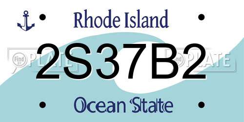 2S37B2 Rhode Island License Plate