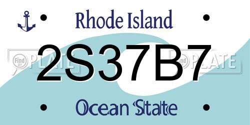 2S37B7 Rhode Island License Plate