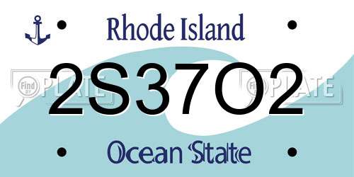 2S37O2 Rhode Island License Plate