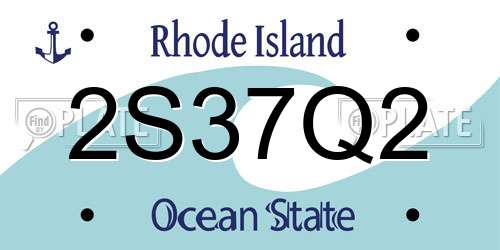 2S37Q2 Rhode Island License Plate
