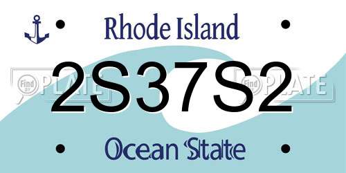 2S37S2 Rhode Island License Plate