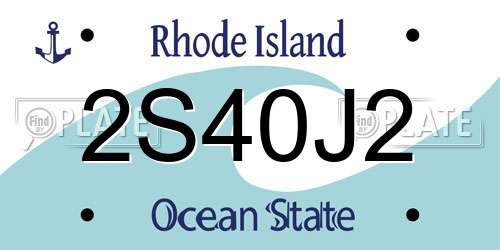 2S40J2 Rhode Island License Plate