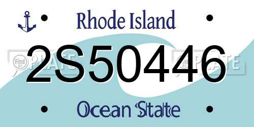 2S50446 Rhode Island License Plate