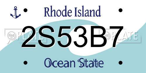 2S53B7 Rhode Island License Plate