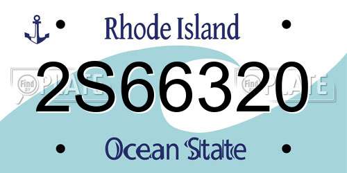 2S66320 Rhode Island License Plate