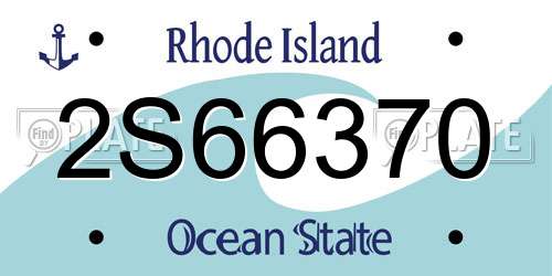 2S66370 Rhode Island License Plate