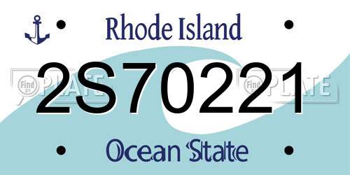 2S70221 Rhode Island License Plate
