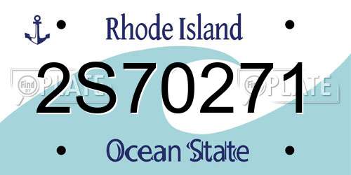 2S70271 Rhode Island License Plate