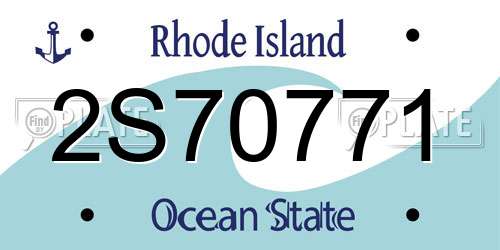 2S70771 Rhode Island License Plate