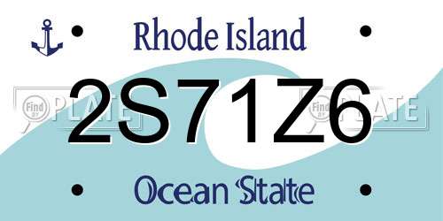 2S71Z6 Rhode Island License Plate