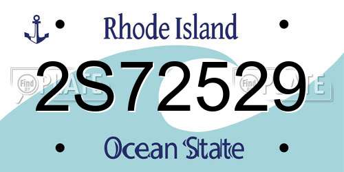 2S72529 Rhode Island License Plate