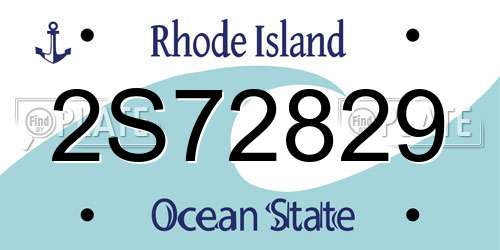 2S72829 Rhode Island License Plate