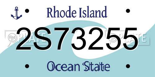 2S73255 Rhode Island License Plate