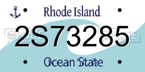 2S73285 Rhode Island License Plate