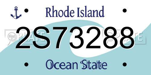 2S73288 Rhode Island License Plate
