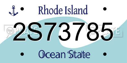 2S73785 Rhode Island License Plate