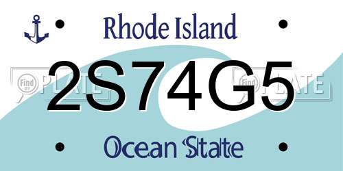 2S74G5 Rhode Island License Plate