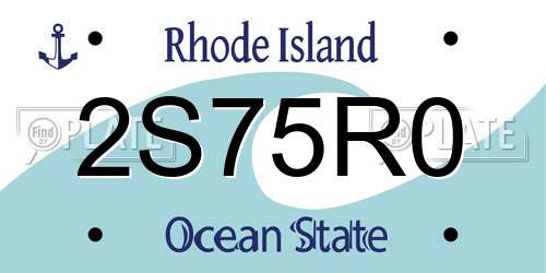 2S75R0 Rhode Island License Plate
