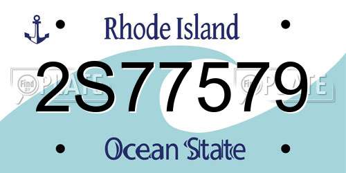 2S77579 Rhode Island License Plate