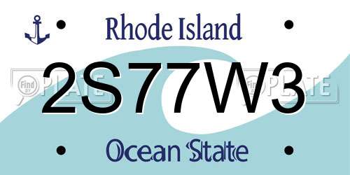 2S77W3 Rhode Island License Plate
