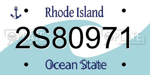 2S80971 Rhode Island License Plate