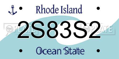 2S83S2 Rhode Island License Plate