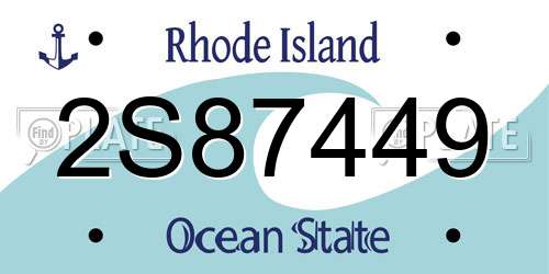 2S87449 Rhode Island License Plate
