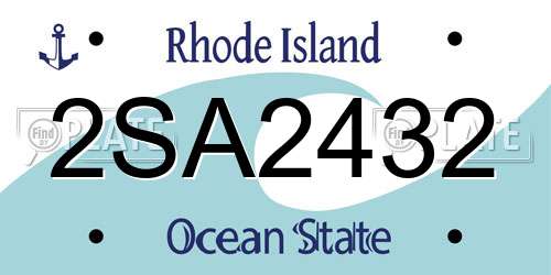 2SA2432 Rhode Island License Plate