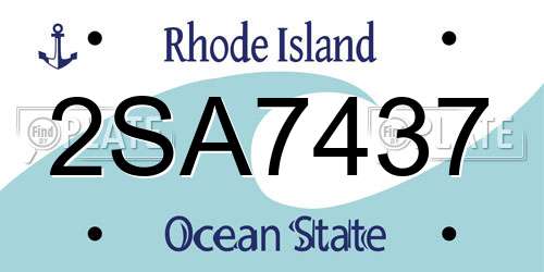 2SA7437 Rhode Island License Plate