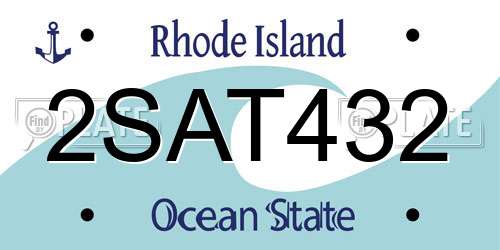 2SAT432 Rhode Island License Plate
