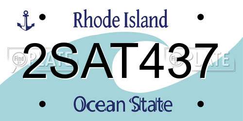 2SAT437 Rhode Island License Plate