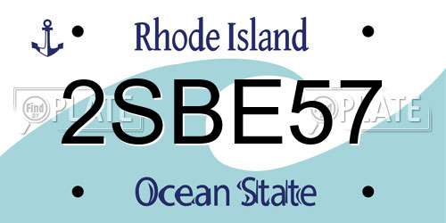 2SBE57 Rhode Island License Plate