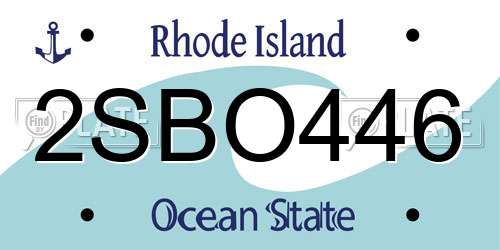 2SBO446 Rhode Island License Plate