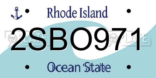 2SBO971 Rhode Island License Plate
