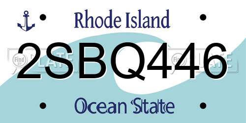 2SBQ446 Rhode Island License Plate