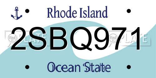 2SBQ971 Rhode Island License Plate
