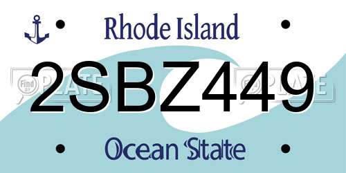 2SBZ449 Rhode Island License Plate