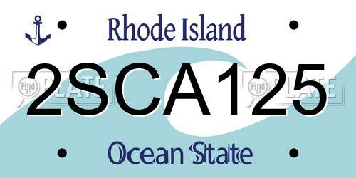 2SCA125 Rhode Island License Plate