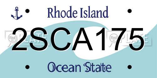 2SCA175 Rhode Island License Plate