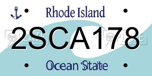 2SCA178 Rhode Island License Plate