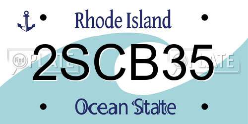 2SCB35 Rhode Island License Plate