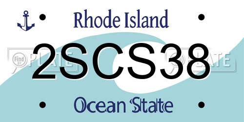 2SCS38 Rhode Island License Plate