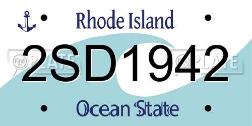2SD1942 Rhode Island License Plate