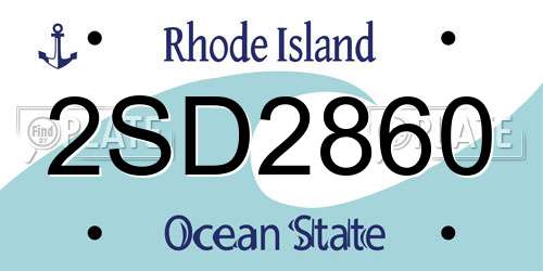 2SD2860 Rhode Island License Plate