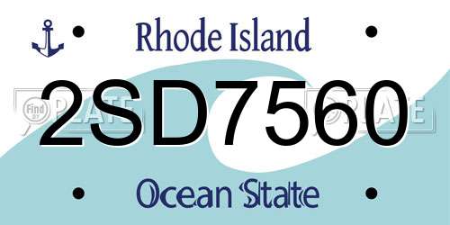 2SD7560 Rhode Island License Plate
