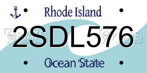 2SDL576 Rhode Island License Plate