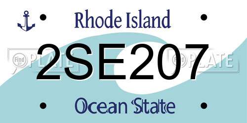2SE207 Rhode Island License Plate