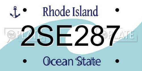 2SE287 Rhode Island License Plate