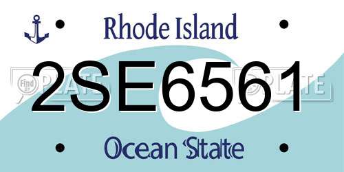 2SE6561 Rhode Island License Plate