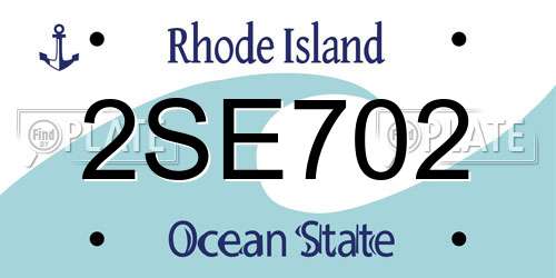 2SE702 Rhode Island License Plate